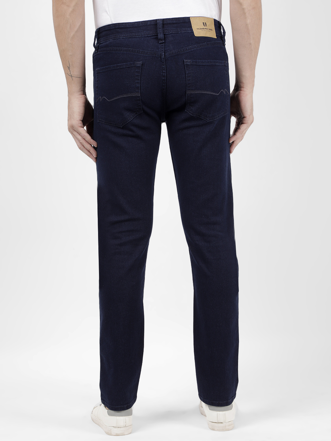 Numero Uno Men Solid Dark Blue Jeans